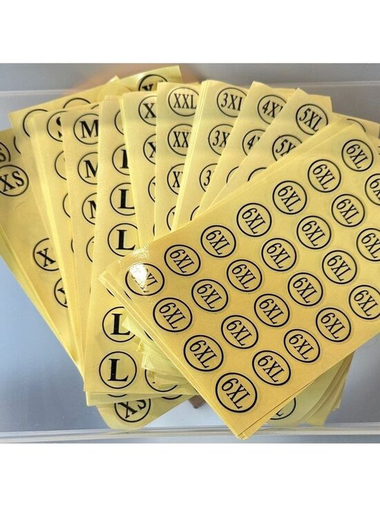 Other - 1200 to 1400 stickers less than perfect Yellow Size Label Stickers